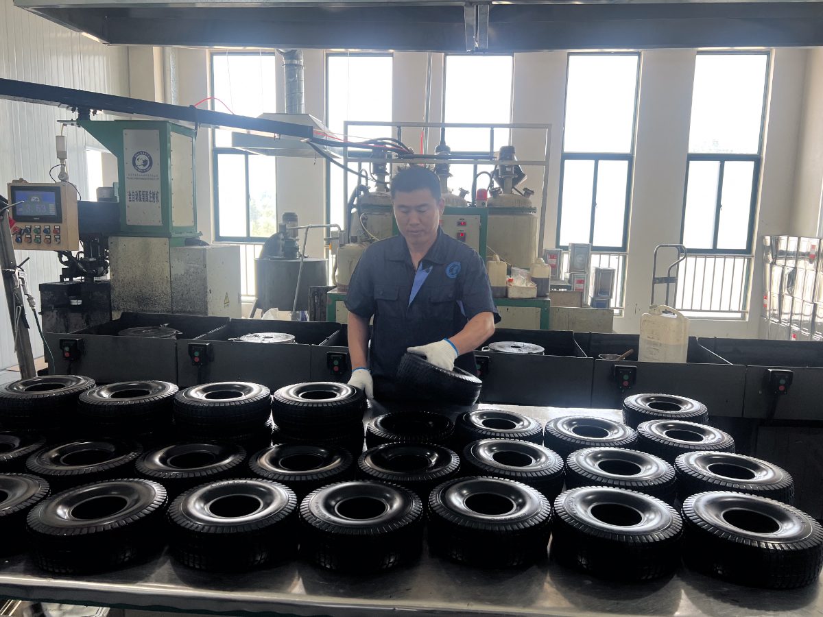 Tires mounted to rims